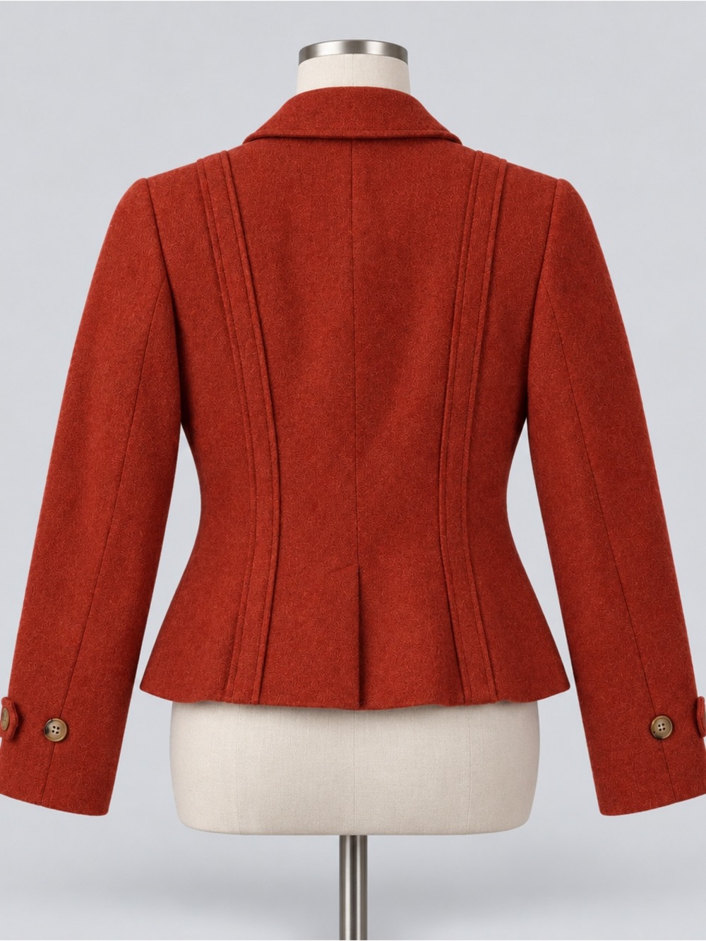 Talbots Petites 8P Rust Orange Wool Blend Blazer Academia Preppy - Picture 2 of 10